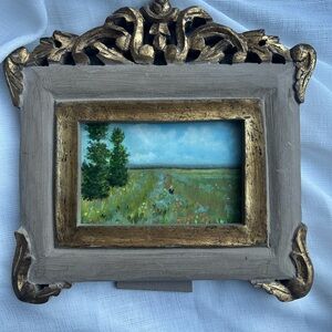 “Monet’s Wild poppies” Elegant Gold and Gray Ornate Picture Frame